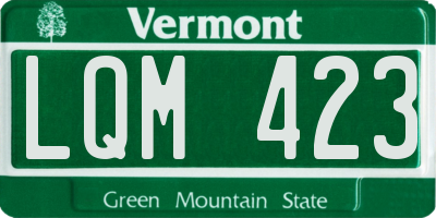 VT license plate LQM423