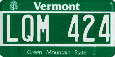 VT license plate LQM424