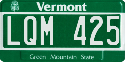 VT license plate LQM425
