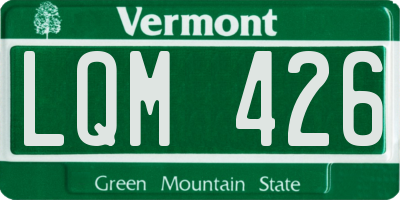 VT license plate LQM426