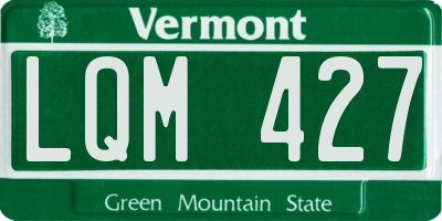 VT license plate LQM427