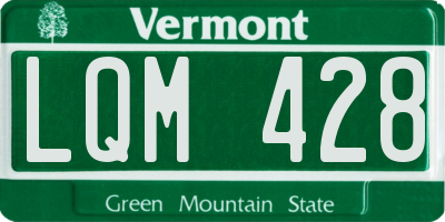 VT license plate LQM428