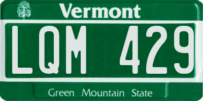VT license plate LQM429