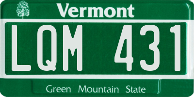 VT license plate LQM431