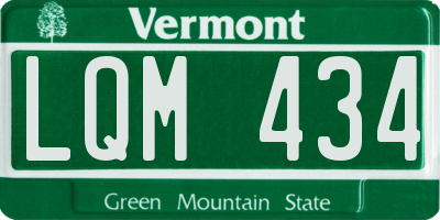 VT license plate LQM434