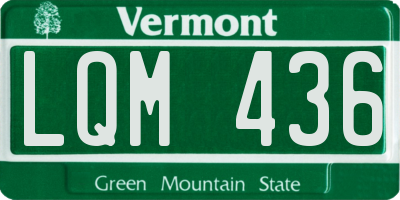 VT license plate LQM436