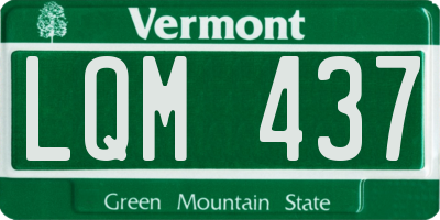 VT license plate LQM437