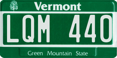 VT license plate LQM440