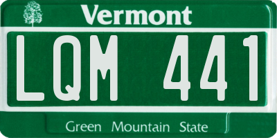 VT license plate LQM441