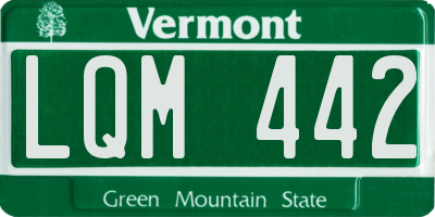 VT license plate LQM442