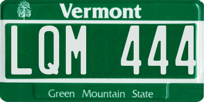 VT license plate LQM444