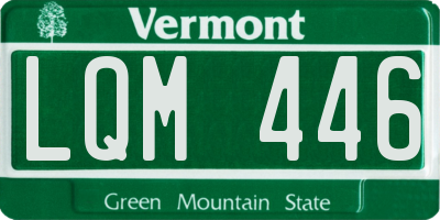 VT license plate LQM446