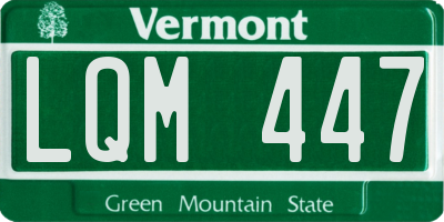 VT license plate LQM447