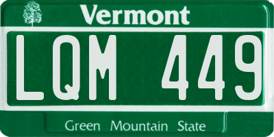 VT license plate LQM449