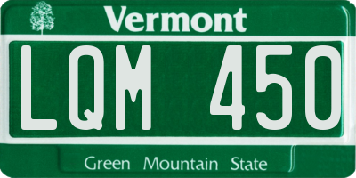 VT license plate LQM450