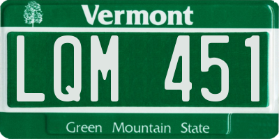 VT license plate LQM451