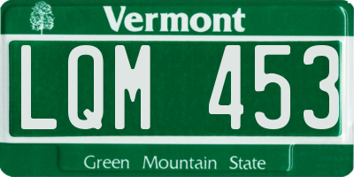 VT license plate LQM453
