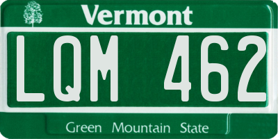 VT license plate LQM462
