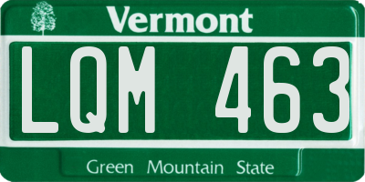 VT license plate LQM463
