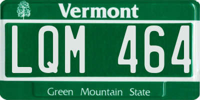 VT license plate LQM464