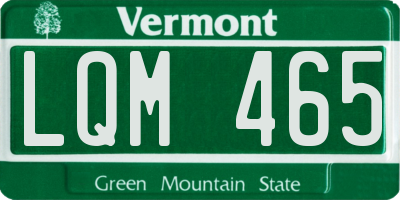 VT license plate LQM465