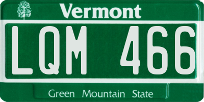 VT license plate LQM466