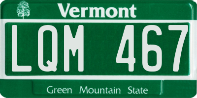 VT license plate LQM467