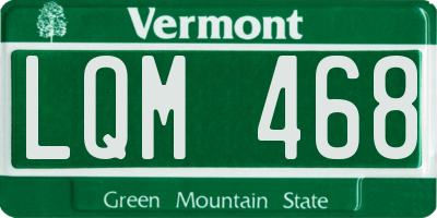 VT license plate LQM468
