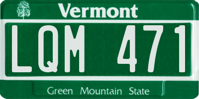 VT license plate LQM471