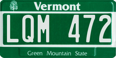 VT license plate LQM472