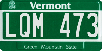 VT license plate LQM473