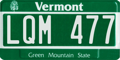 VT license plate LQM477