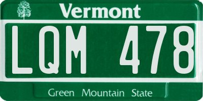 VT license plate LQM478