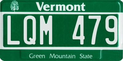 VT license plate LQM479