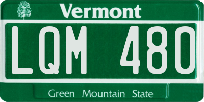 VT license plate LQM480