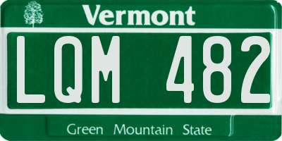 VT license plate LQM482