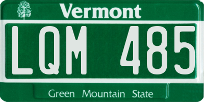 VT license plate LQM485