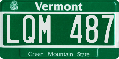 VT license plate LQM487