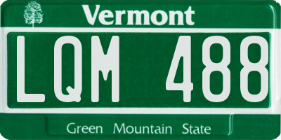 VT license plate LQM488