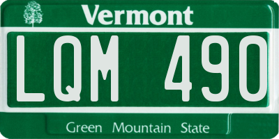 VT license plate LQM490