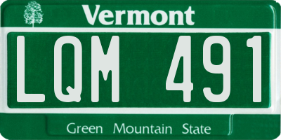 VT license plate LQM491