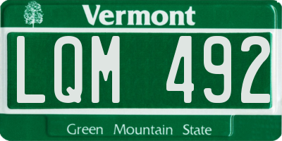 VT license plate LQM492