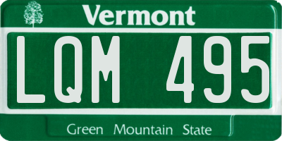 VT license plate LQM495