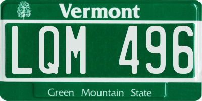 VT license plate LQM496