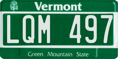 VT license plate LQM497