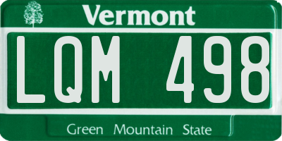 VT license plate LQM498