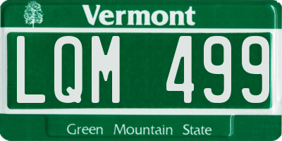 VT license plate LQM499