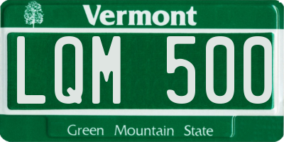 VT license plate LQM500