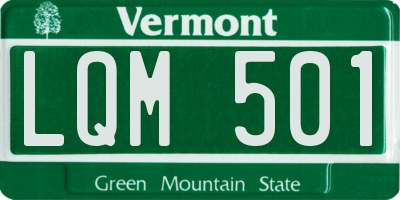 VT license plate LQM501