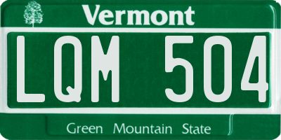 VT license plate LQM504